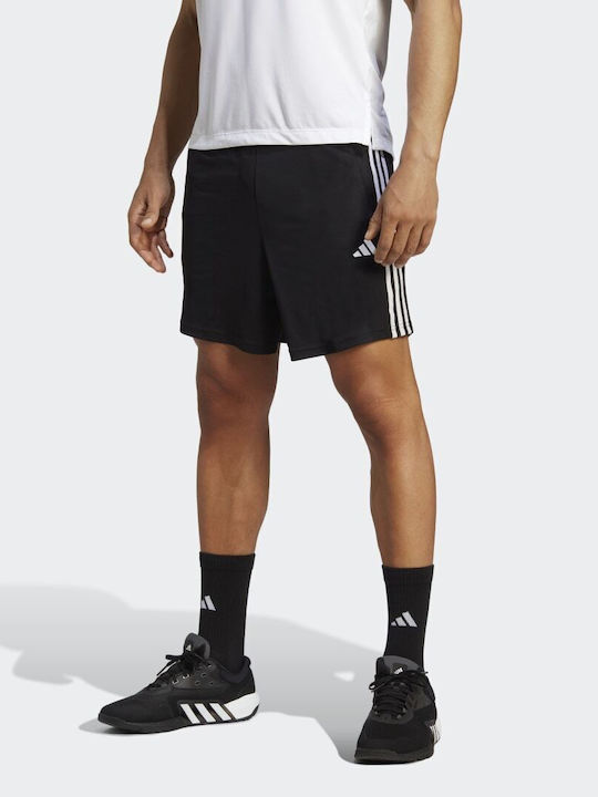 Adidas Train Essentials Piqué 3-Stripes Men's Sports Monochrome Shorts Black