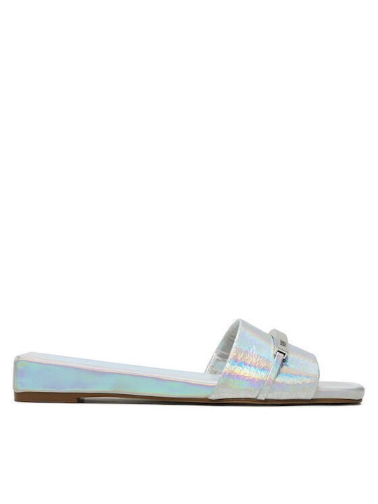 DKNY Alaina Damen Flache Sandalen in Silber Farbe