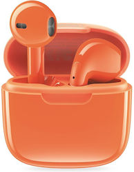XO X23 TWS Earbud Bluetooth Handsfree Ακουστικά με Θήκη Φόρτισης Πορτοκαλί