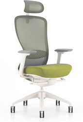 ErgoAction Action Chair VX Καρέκλα Γραφείου με Ρυθμιζόμενα Μπράτσα White / Ανοιχτό Πράσινο
