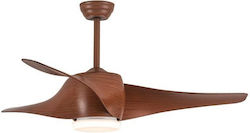 Eurolamp Ceiling Fan 132cm with Light and Remote Control Brown