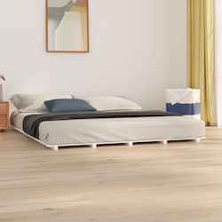 Super King Size Bed Base for Mattress 160x200cm White