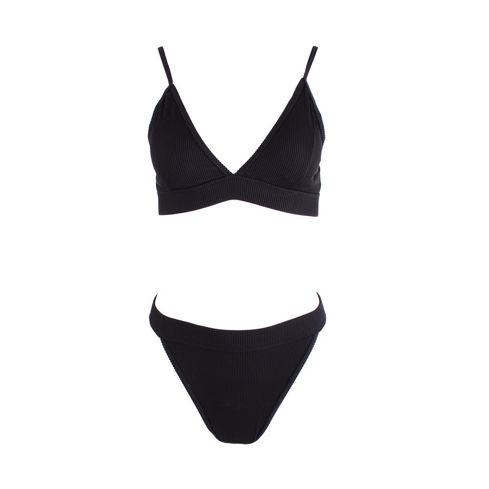 Famous Shoes Set Bikini Τριγωνάκι Ψηλόμεσο Μαύρο CP20201 BLACK Skroutz gr