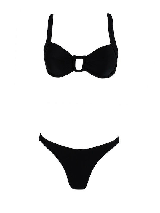 Famous Shoes Set Bikini Τριγωνάκι Μαύρο CP202114 BLACK Skroutz gr