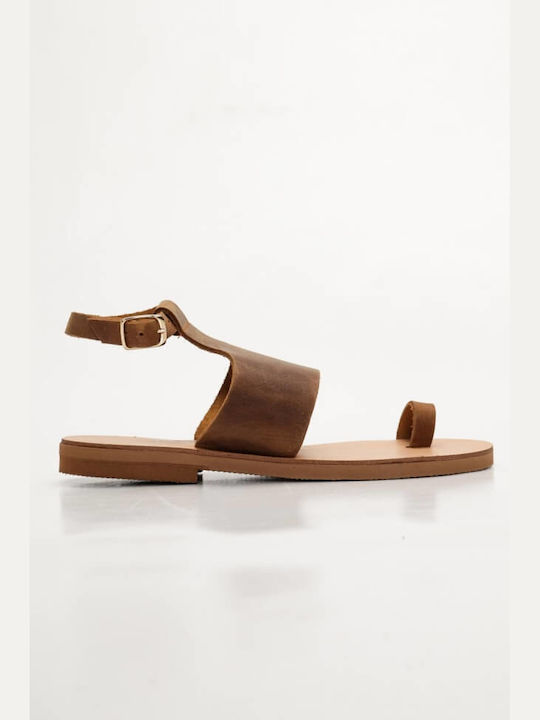 Luigi Leather Women's Sandals Tabac Brown
