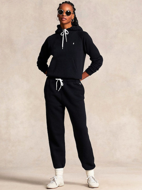 Ralph Lauren Παντελόνι Γυναικείας Φόρμας Μαύρο Fleece