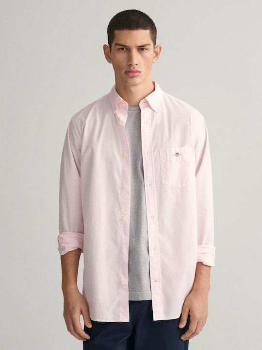 Gant Men's Shirt with Long Sleeves Regular Fit Pink