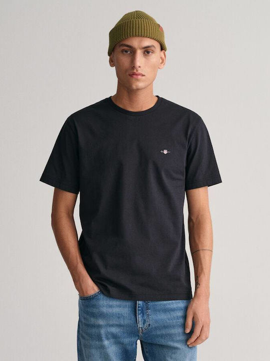 Gant Ανδρικό T-shirt Κοντομάνικο Μαύρο