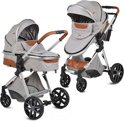 Cangaroo Alma 2 in 1 Verstellbar 2 in 1 Baby Kinderwagen Geeignet für Neugeborene Light Grey 7.5kg
