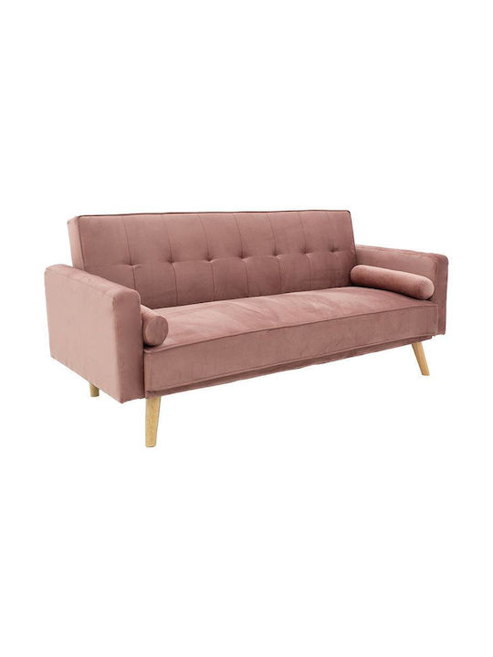 Success Three-Seater Velvet Sofa Bed Pink 190x80cm