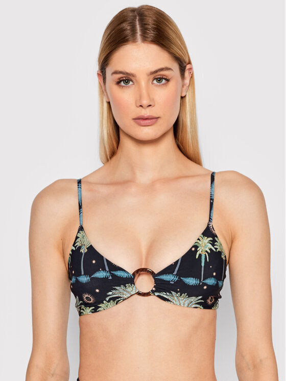 Malai Swimwear Set Bikini Τριγωνάκι Floral Μαύρο Skroutz gr