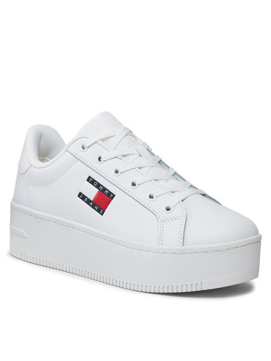 Tommy Hilfiger Γυναικεία Flatforms Sneakers Λευκό