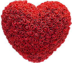 Heart Made of Artificial Red Roses in Box Dorosimo