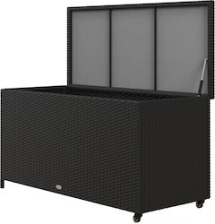 Outsunny Μπαούλο Αποθήκευσης Εξωτερικού Χώρου Rattan 330lt Μαύρο Μ121xΠ57xΥ67εκ.