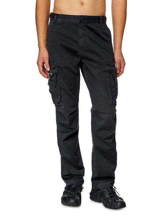 Diesel Men's Trousers Cargo Elastic in Regular Fit Black