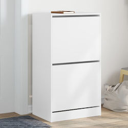 Дървена С 2 Рафтове Бяла 60x42x108см 3214385