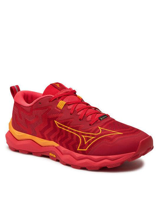 Mizuno Wave Daichi 8 Men's Trail Running Sport Shoes Waterproof Gore-Tex Membrane Red