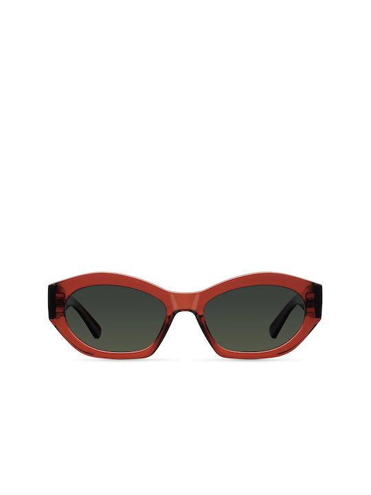 Meller Дамски Слънчеви очила с Червен Пластмасов Рамка и Зелен Поляризирани Леща ST-MAROONOLI