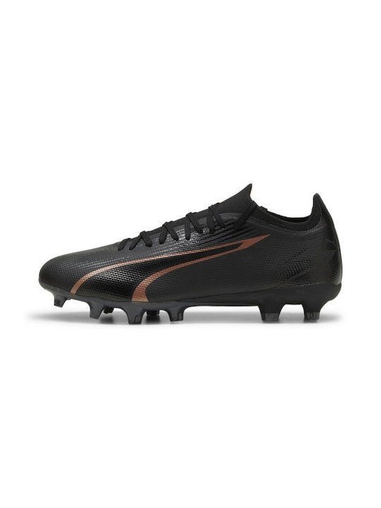 Puma Ultra Match Low Football Shoes FG/AG with Cleats Black