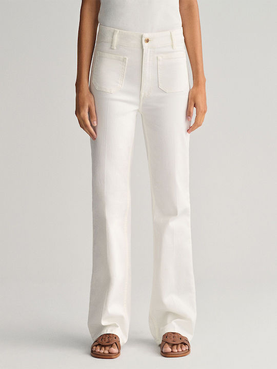 Gant Παντελονι Slim Flare White Jeans 3gw4100222-113 Offwhite