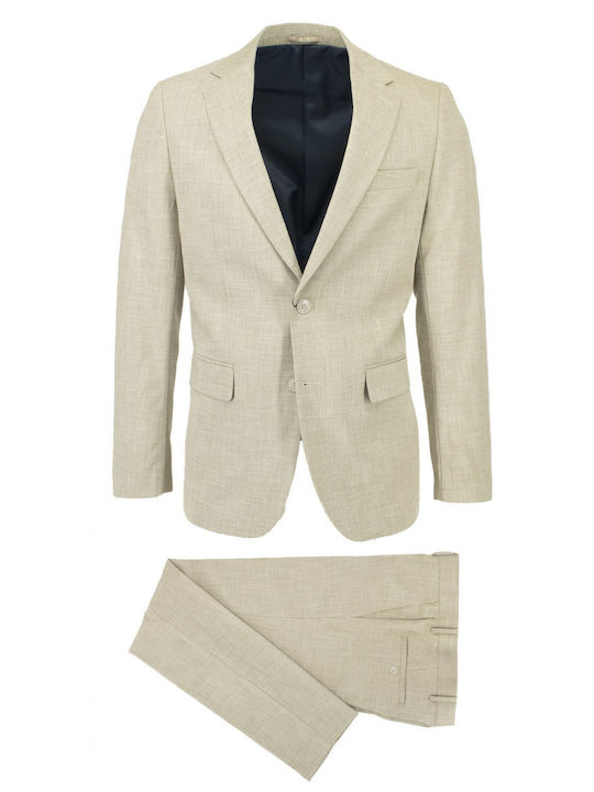 New York Tailors Men's Suit Slim Fit Beige