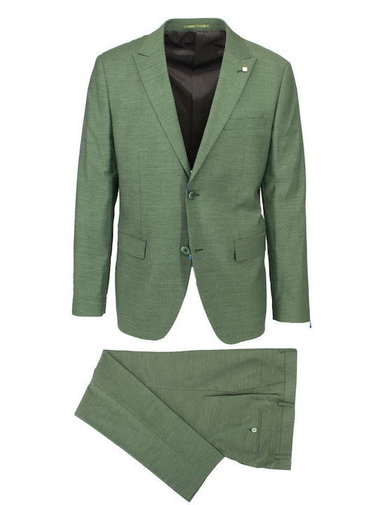 Leonardo Uomo Ανδρικό Κοστούμι με Κανονική Εφαρμογή Πράσινο