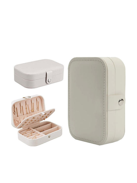 Verk Group Fabric White Jewellery Box 16x12x5.5cm