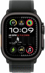 Apple Watch Ultra 2 Titanium 49mm Waterproof with eSIM and Heart Rate Monitor (Black Titanium Case with Black Trail Loop - M/L)