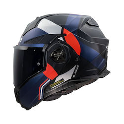 LS2 Advant X Flip-Up με Sun Visor ECE 22.06 Ultra Matt Blue Red