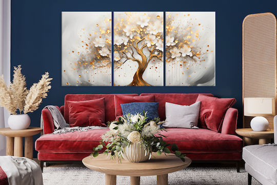 Decowalls Τρίπτυχος Πίνακας σε Καμβά 60x120cm