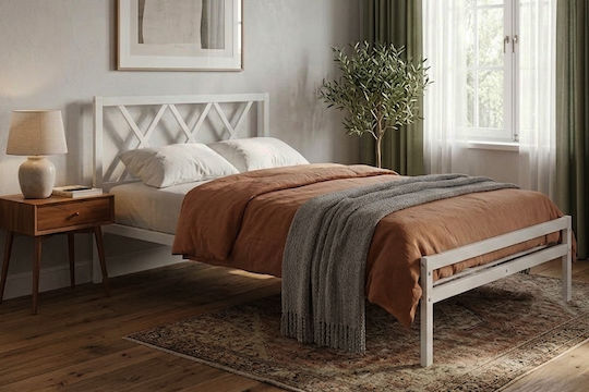 Xiasti Κρεβάτι Ημίδιπλο για Στρώμα 120x200cm Λευκό