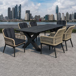 Dining Room Set 6 Pieces Anthracite