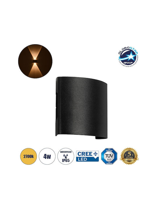 GloboStar Sixoad Waterproof Wall-Mounted Outdoor LED Light 4W 2700K 8.5x3.5x8cm