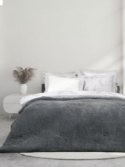 Nima Κουβερτοπάπλωμα Υπέρδιπλο 220x240εκ. Velva Dark Gray