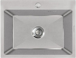 Sanitec Vision Вграден Кухненски Мивка Inox Сатенено Покритие Ш60xД50cm Сребрист