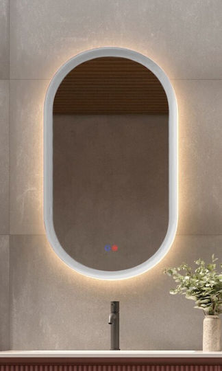 Imex Milano MILA036/90BL Καθρέπτης Led Αφής από Μέταλλο 50x90cm Λευκός
