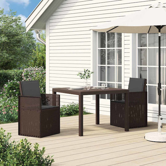 Gartenstühle Braun 2 Stück 53x47x88,5 cm
