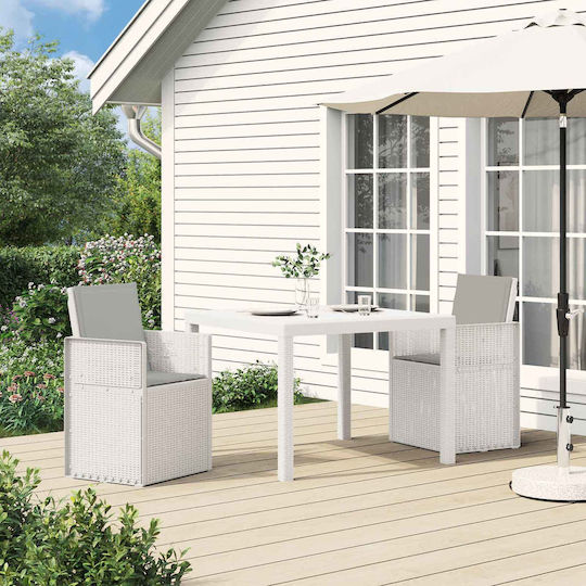 Gartenstühle Weiß 2 Stück 53x47x88,5 cm