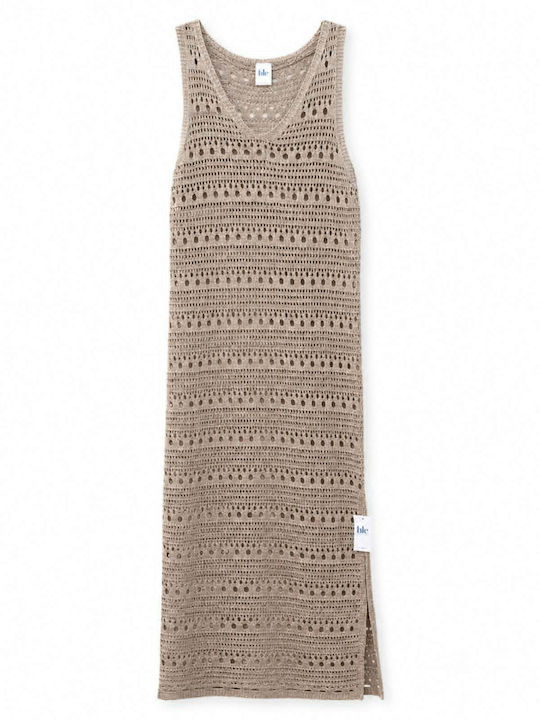 Ble Resort Collection Κωδ Καφτάνι Παραλίας Μπεζ/χρυσαφί