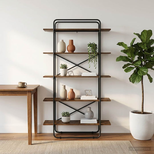Βιβλιοθήκη Καπνισμένο Ξύλο Δρυός 100x35x175.5εκ.