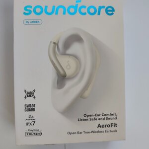 Soundcore by Anker AeroFit Open Ear Bluetooth Handsfree Earphones with Sweat Resistance and Charging Case Cozy Blue