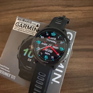 Garmin Forerunner 970 Titanium 47mm Αδιάβροχο Smartwatch με Παλμογράφο (Carbon Gray DLC Titanium with Black and Translucent Whitestone)
