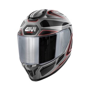 Givi H55.1 Zephir Black/Silver/Red Gloss Κράνος Μηχανής Full Face ECE 22.06 1550gr με Pinlock και Sunvisor GIV000KRA271