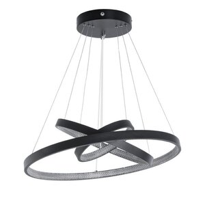 GloboStar Diamond Trio Κρεμαστό Φωτιστικό Μαύρο LED με Ρυθμιζόμενο Λευκό Φως 94.5x68.5εκ. 61523-DECO