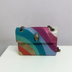 Kurt Geiger Kensington Δερμάτινη Γυναικεία Τσάντα Χιαστί Suede Πολύχρωμη 4374369269