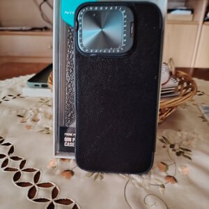 Nillkin Qin Prop Book Δερμάτινο Μαύρο (iPhone 16 Pro Max) 6902048281998 συν δωρο θηκη Otterbox Cactus Leather Green