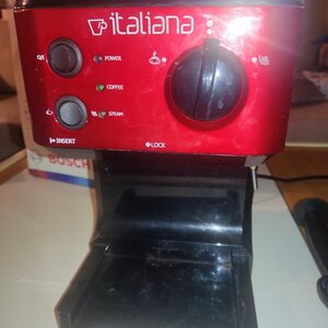 Gruppe Italiana Plus Μηχανή Espresso 1050W Πίεσης 20bar Κόκκινη