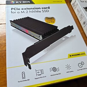 Icy Box ARGB PCIe extension card for M.2 NVMe SSD Μαύρο (IB-PCI224M2-ARGB)