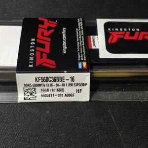 Kingston Fury Beast DDR5 με Module 1x16GB και Ταχύτητα 6000 για Desktop KF560C36BBE-16