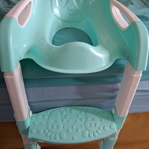 Kids Toilet Reducer Idealstore Adjustable Height One Step Non-slip Feet Maximum Weight 50 Kg Detachable Ladder Ergonomic Foldable Blue Color